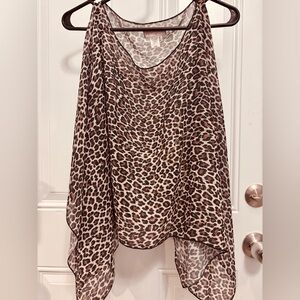 Y2K Vintage Baby Phat Sheer Leopard Poncho - OG Foil Cat - Rare!